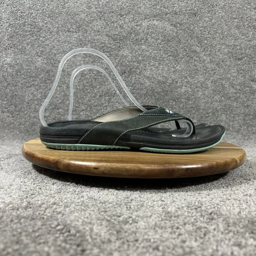 Kuru Kala Women’s Size 10 Black Leather Comfort Casual Sandals Flip Flops Used